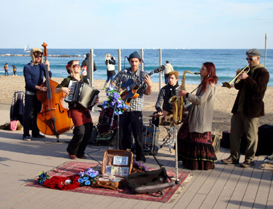 Musikeinlage am Strand